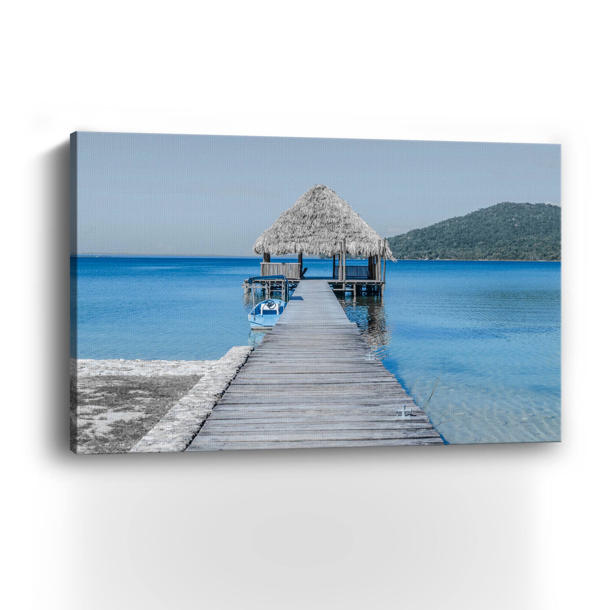 Blue Cabin Canvas Giclee